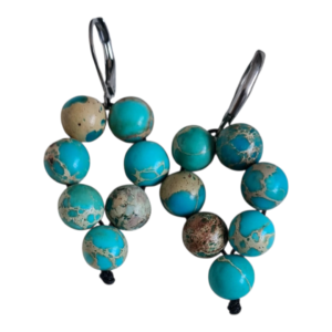 Boucles d'oreilles en Jaspe Marin